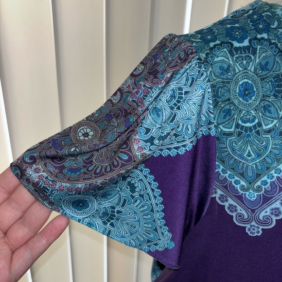 Elegant Purple and blue Women's Top - Picture 4 of 6